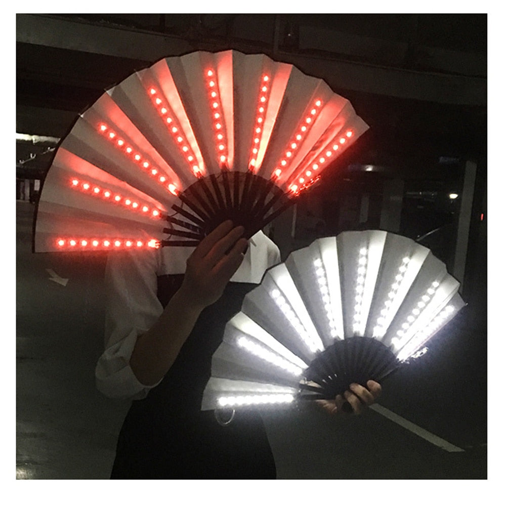 Glowing LED Fan Dancing Lights Fan Night Show DJ Fluorescent Costumes Bar Night Club Wedding Birthday Party Gifts Home Decor