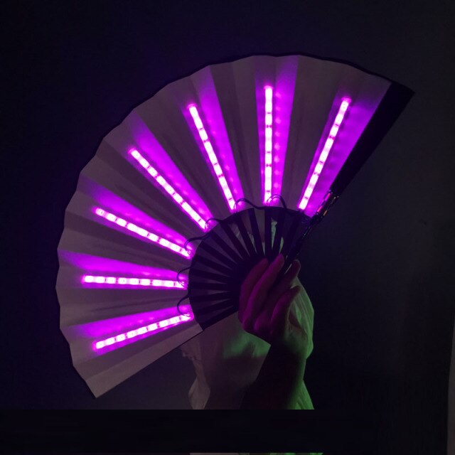 Glowing LED Fan Dancing Lights Fan Night Show DJ Fluorescent Costumes Bar Night Club Wedding Birthday Party Gifts Home Decor