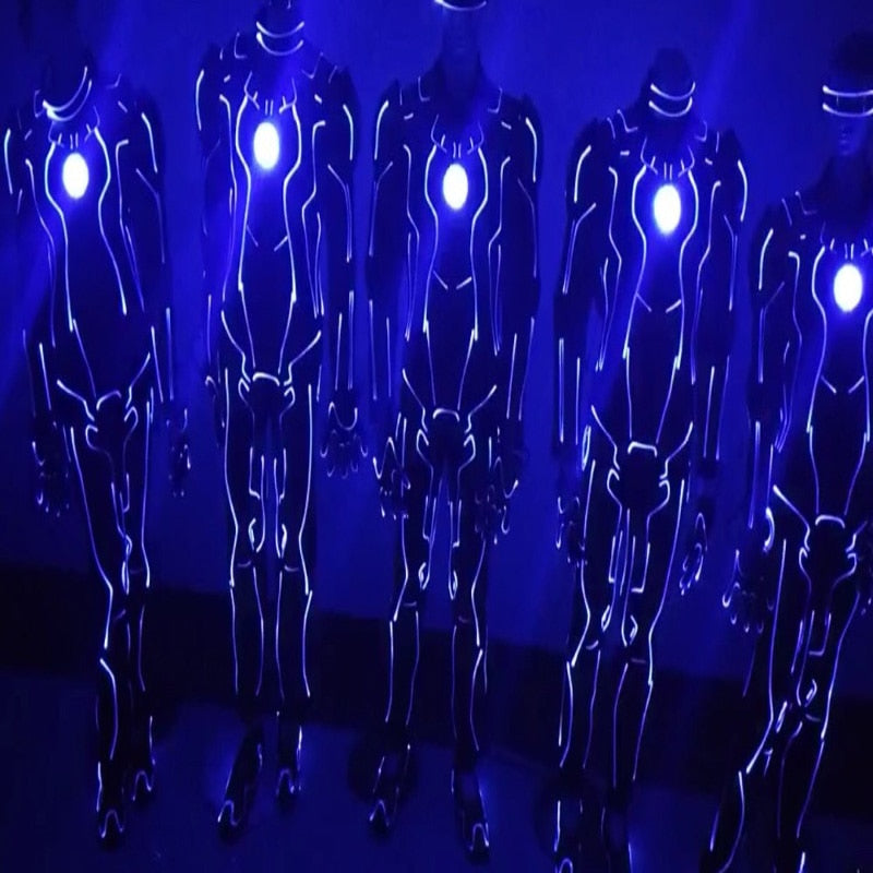 LED Full Color Programming Robot Optical Fiber Luminescence Performance Clothing stage dance wear