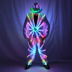 Full Color LED Suit Costumes Clothes  Lights Luminous Stage Dance Performance Show Dress Growing Light Up Armor for Night Club