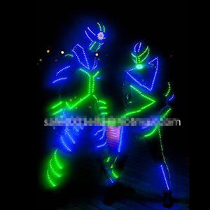 New Design Led Growing Luminous Light Up Robot Suit Costume With LED Helmet For Men Dance Performance Stage Clothes