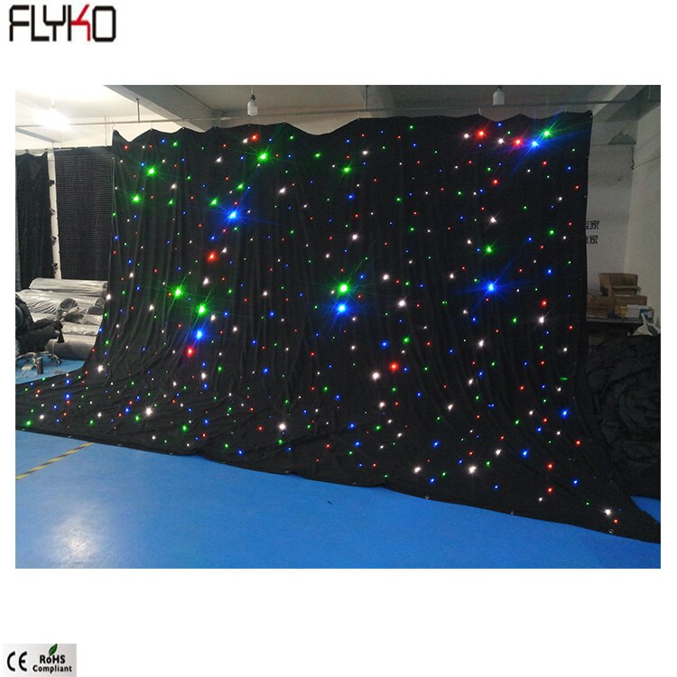 wholesale led digital star curtain rgbw 5x6m DMX function for home or semi-out door party