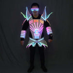 Full Color LED Iuminous Robot Suit Technology Futuristic Stage Performance Catwalk Clothes With Glasses and Gloves