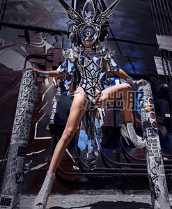 Frozen Queen costume future space show bar gogo technology interactive armor cosplay stage clothing