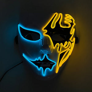 Neon Light LED Mask LED Halloween Scary Mask Cosplay Party Masque Masquerade Masks Halloween Costume Glow Party Props