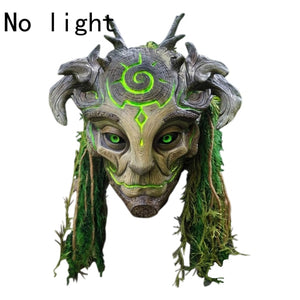 Cosplay Mascaras Halloween 2022 Forest Spirit Mask/Helmet, Realistic Face Costumes Led Light Up Mask Funny Unisex Adults маска