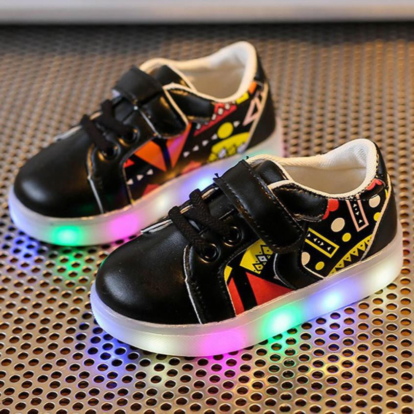 Kids Sneakers LED Luminous Child Toddler Casual Colorful Light Shoes kids boys girls drop shipping