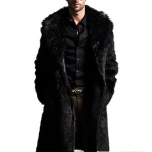 Winter Warm Men's Jackets Product Imitation Fox Faux Fur Lapel Outwear Coat 3 Colors M-3XL