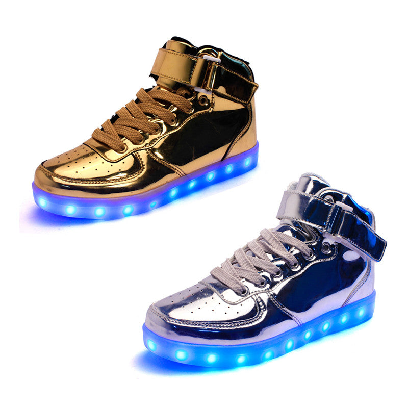 Golden / Silver LED Sneakers - Shoes