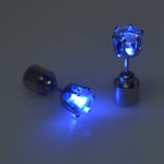 1 Pair Fashion Dance Party Accessories Light Up LED Bling Ear Studs Earring Blue