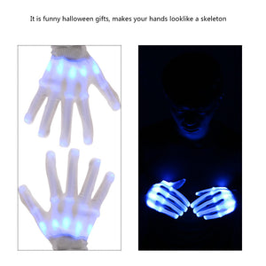 ABEDOE Halloween Accessories LED Glowing Gloves Skeleton Hand Gloves LED Gloves