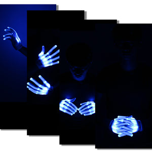 ABEDOE Halloween Accessories LED Glowing Gloves Skeleton Hand Gloves LED Gloves