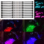 10PCS RGB Wireless Remote Control 60-LED Car Motorcycle Light Atmosphere Lamp with Smart Brake Light 5050SMD Modification Kit for Halley Knight