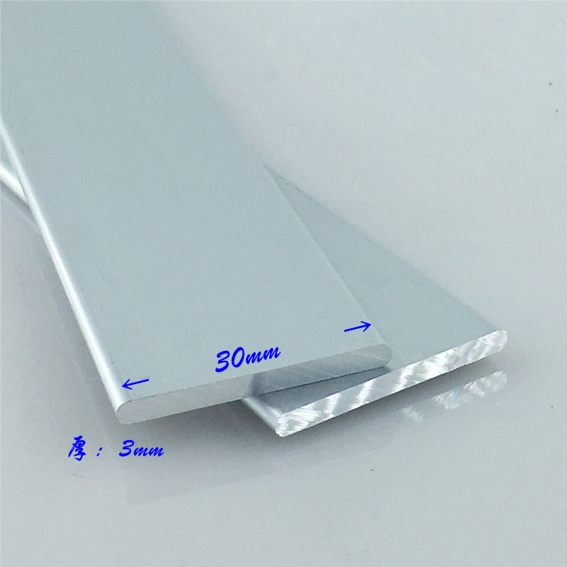 Aluminium alloy plate 3mmx30mm round corner aluminum 6063-T5 oxidation width 30mm thickness 3mm length 500mm 1pcs