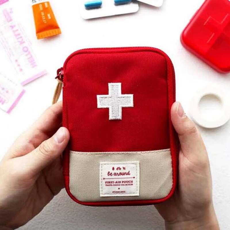 Function Portable First Aid Kit Travel Accessories Emergency Drug Cotton Fabric First Aid Medicine Bag Pill Case Splitters Box