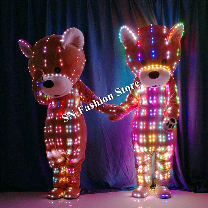 TC-165 Programmable led costumes ballroom dance robot clothes party bar lighted doll colorful color stage show wears performance