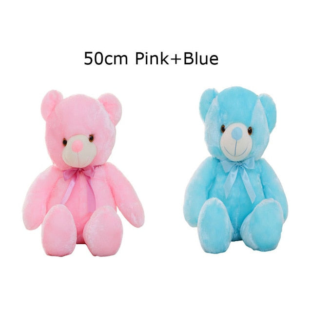 Luminous 30/50/80cm Creative Light Up LED Teddy Bear Stuffed Animal Plush Toy Colorful Glowing Teddy Bear Christmas Gift for Kid