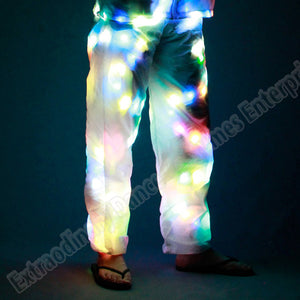 LED Party Clothes Colorful Glowing Casual Top Flashing Lights Jacket Coat pants Costumes Set Luminous Christmas Halloween Party