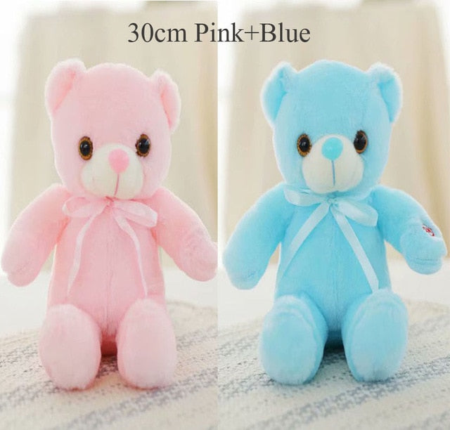 Luminous 30/50/80cm Creative Light Up LED Teddy Bear Stuffed Animal Plush Toy Colorful Glowing Teddy Bear Christmas Gift for Kid