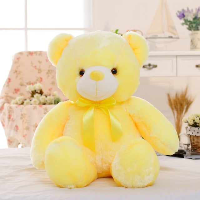 Luminous 30/50/80cm Creative Light Up LED Teddy Bear Stuffed Animal Plush Toy Colorful Glowing Teddy Bear Christmas Gift for Kid