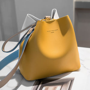 2019 New Designer Women Handbags PU Leather Bucket Shoulder Bags Female Fashion Larger Capacity Crossbody Messenger Bags Girls