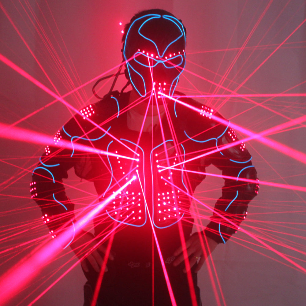 New Arrival Laser Robot Suits, Red Laser Waistcoat LED Clothes, 650nm Laser Man Stage Costumes For Nightclub Performers