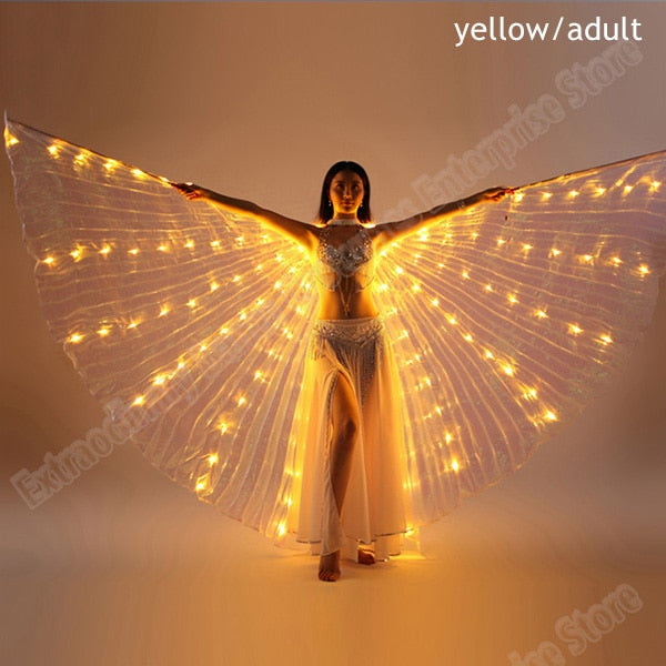 New Wings Sticks Adult Led Isis With Adjustable Belly Dance lamp Props 360 Degrees Accessories Children Open 360 Angle LED Wing