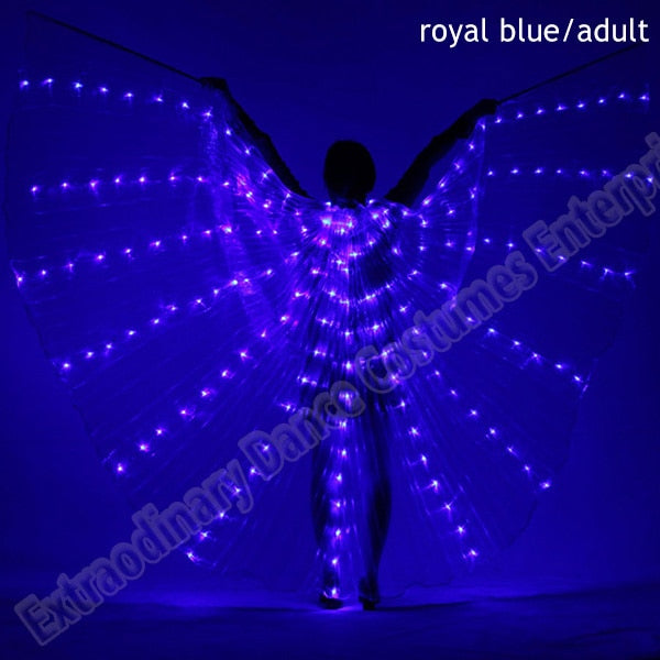 New Wings Sticks Adult Led Isis With Adjustable Belly Dance lamp Props 360 Degrees Accessories Children Open 360 Angle LED Wing