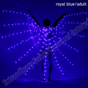 New Wings Sticks Adult Led Isis With Adjustable Belly Dance lamp Props 360 Degrees Accessories Children Open 360 Angle LED Wing