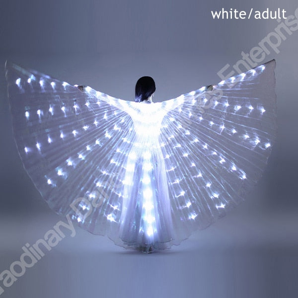 New Wings Sticks Adult Led Isis With Adjustable Belly Dance lamp Props 360 Degrees Accessories Children Open 360 Angle LED Wing