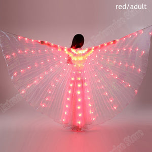 New Wings Sticks Adult Led Isis With Adjustable Belly Dance lamp Props 360 Degrees Accessories Children Open 360 Angle LED Wing