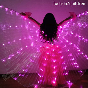 New Wings Sticks Adult Led Isis With Adjustable Belly Dance lamp Props 360 Degrees Accessories Children Open 360 Angle LED Wing