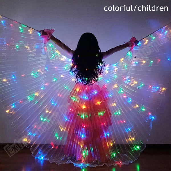 New Wings Sticks Adult Led Isis With Adjustable Belly Dance lamp Props 360 Degrees Accessories Children Open 360 Angle LED Wing