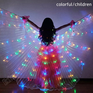 New Wings Sticks Adult Led Isis With Adjustable Belly Dance lamp Props 360 Degrees Accessories Children Open 360 Angle LED Wing