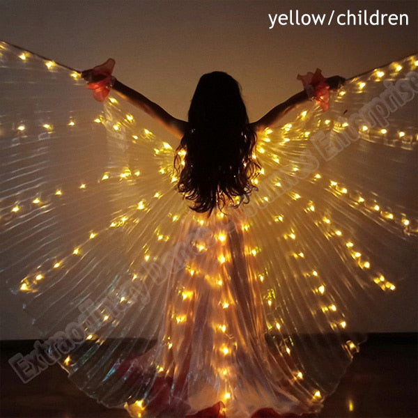 New Wings Sticks Adult Led Isis With Adjustable Belly Dance lamp Props 360 Degrees Accessories Children Open 360 Angle LED Wing