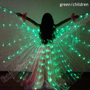 New Wings Sticks Adult Led Isis With Adjustable Belly Dance lamp Props 360 Degrees Accessories Children Open 360 Angle LED Wing