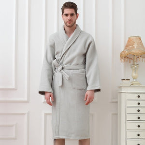 Bath Robe Men warm Cotton Robes For Men Dressing Gown Bathrobe Towel Fleece Men Bathrobe Men's Robes Kimono Robe White Pink